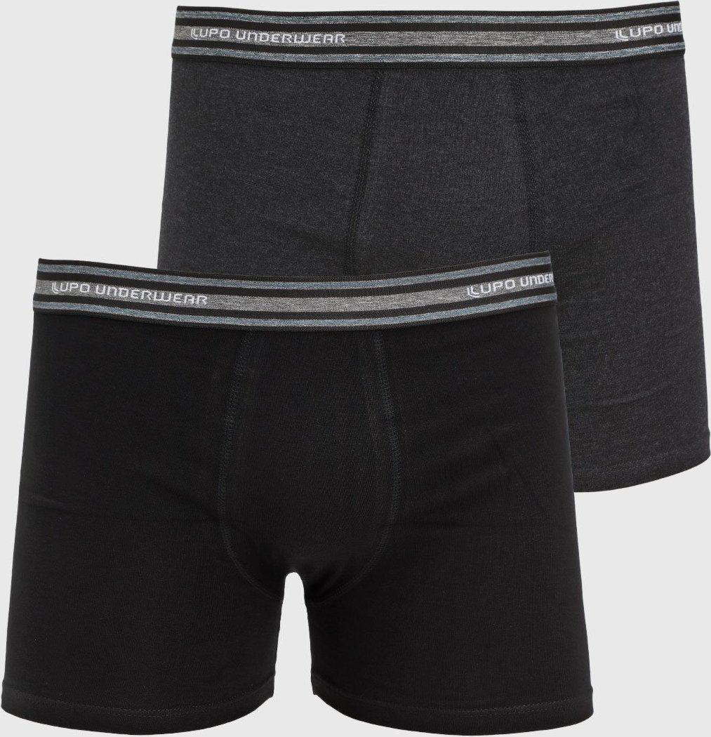Imagem principal Kit com 2 Unidades Cueca Boxer Masculina Lupo Preta preto Lupo preto