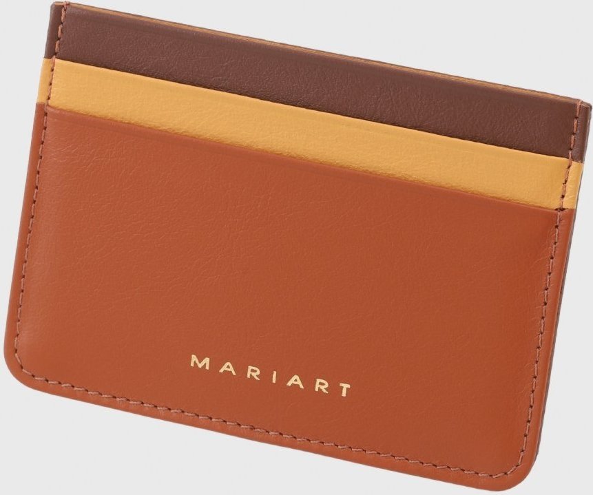 Porta-Cartão Couro Mariart Fruto Terracota Dourada