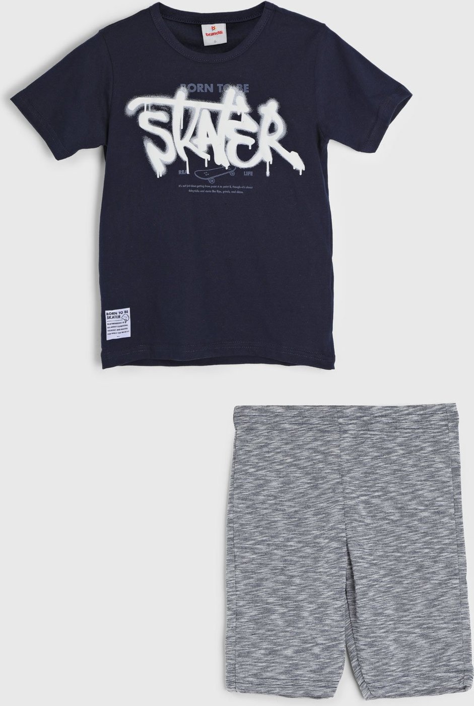 Imagem principal Infantil - Conjunto 2pçs Manga Curta Brandili Skater Azul-Marinho azul marinho Brandili azul marinho