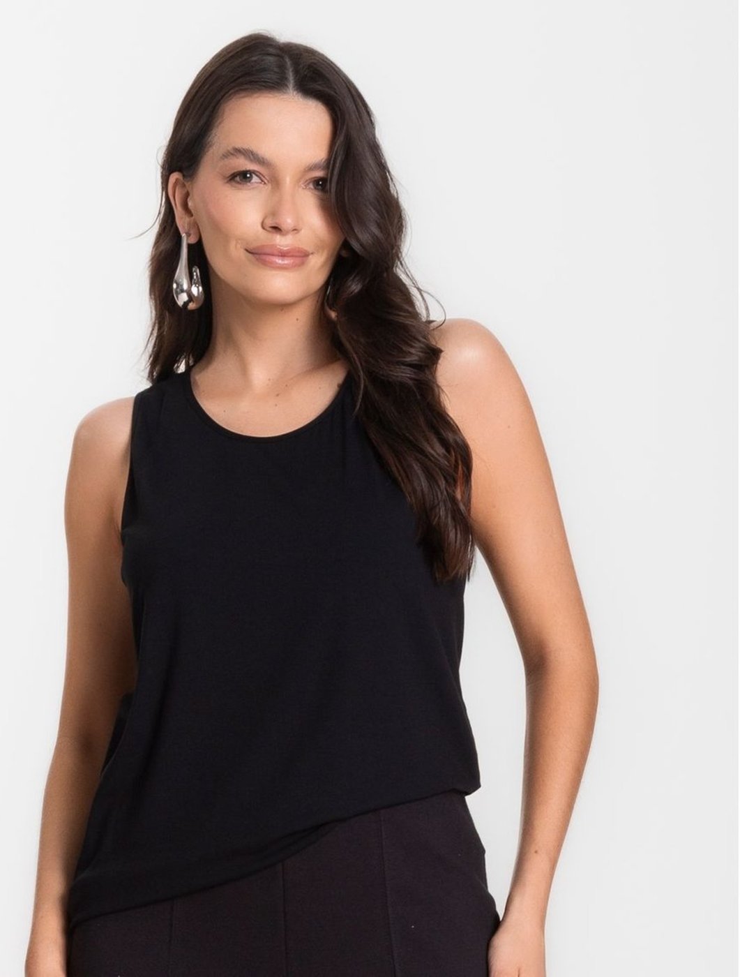 Imagem principal Regata Feminina Com Renda Infinita Cor preto INFINITA COR preto