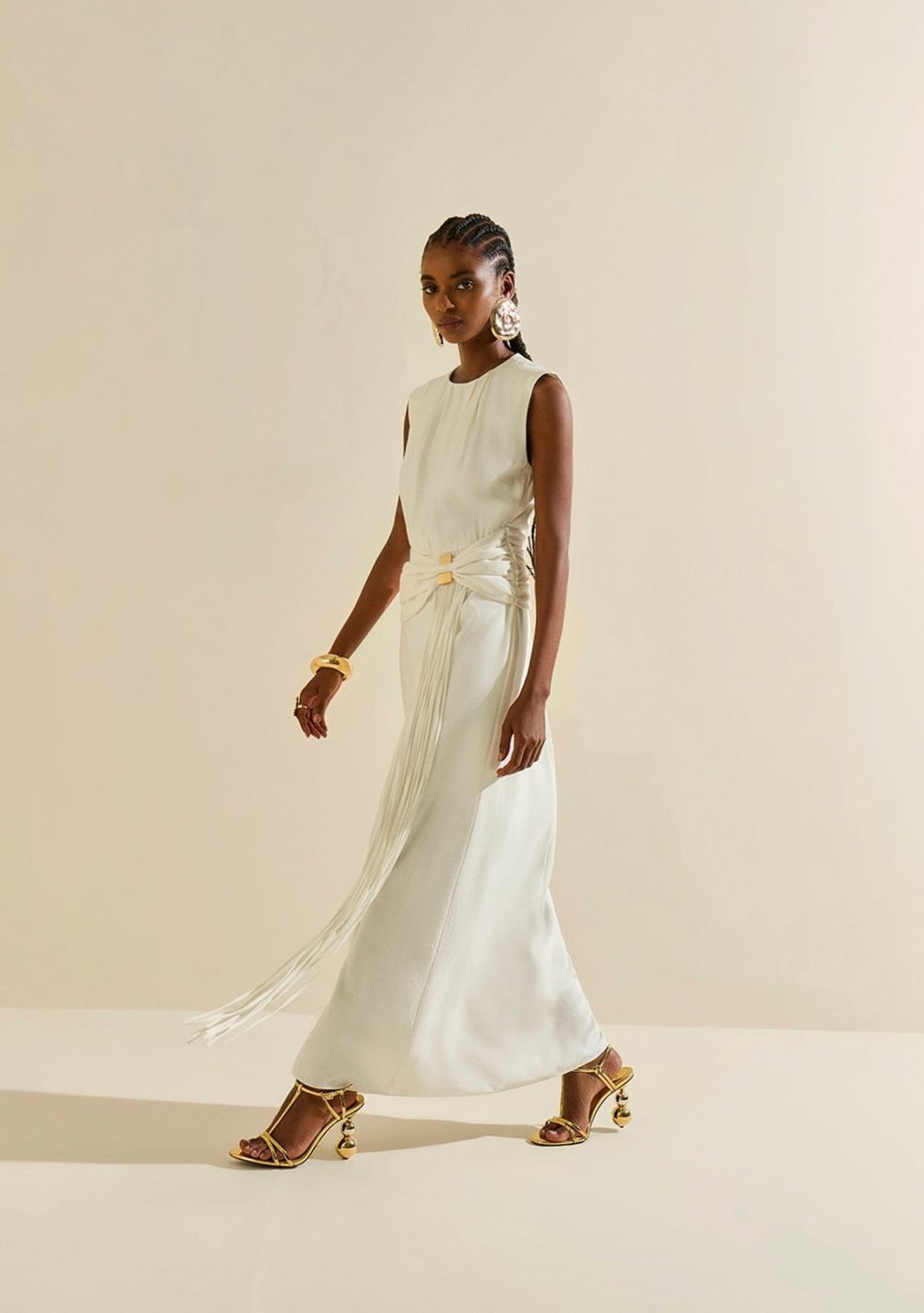 Imagem principal Vestido Morena Rosa Solto Decote Careca Manga Curta Longo Estampado estampado rosa Morena Rosa estampado rosa