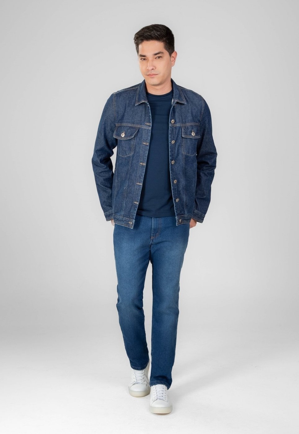 Imagem principal Jaqueta Jeans Traymon Stonada Com Bolsos Blue Black azul marinho blue Traymon azul marinho blue