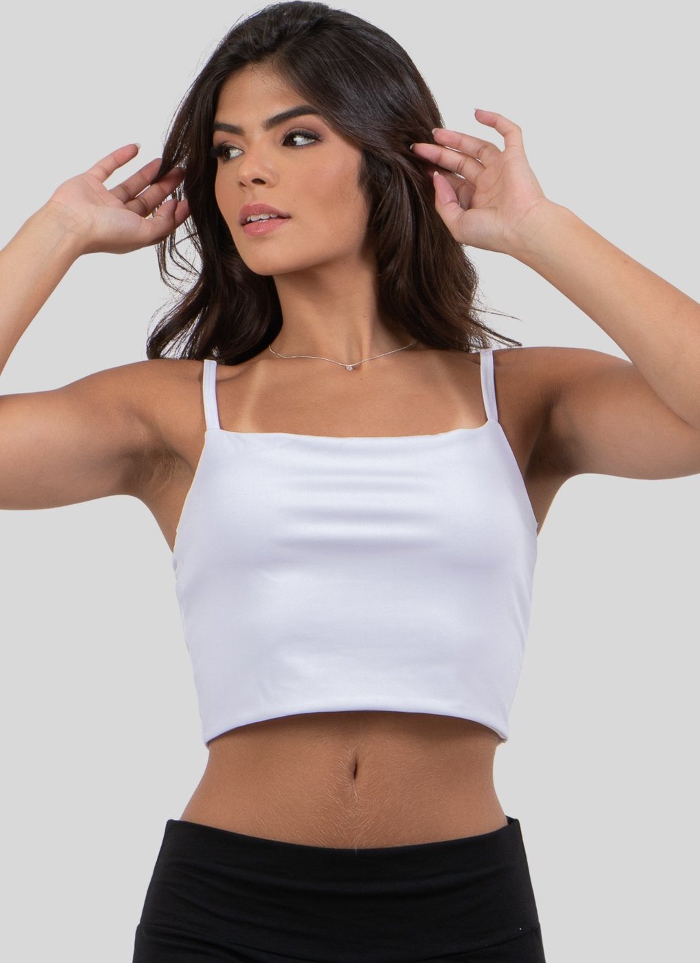 Imagem principal Blusa Cropped Alcinha Diluxo Reto branco Diluxo branco