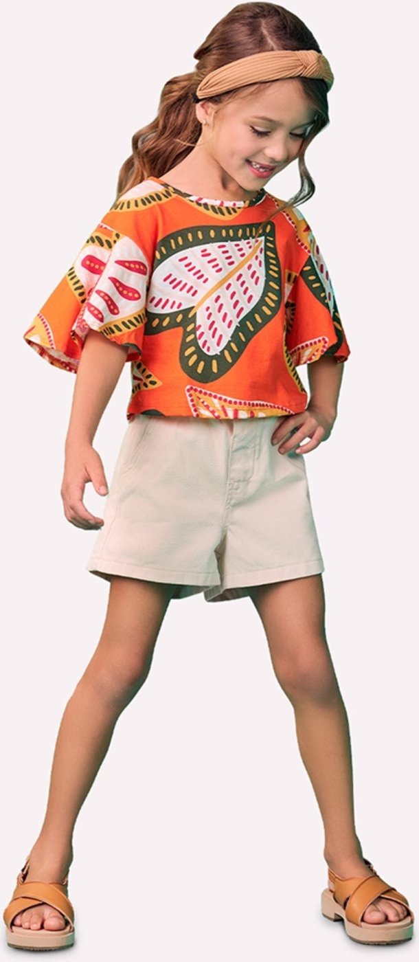Imagem principal Infantil - Blusa Menina Folhas Nanai laranja Nanai laranja
