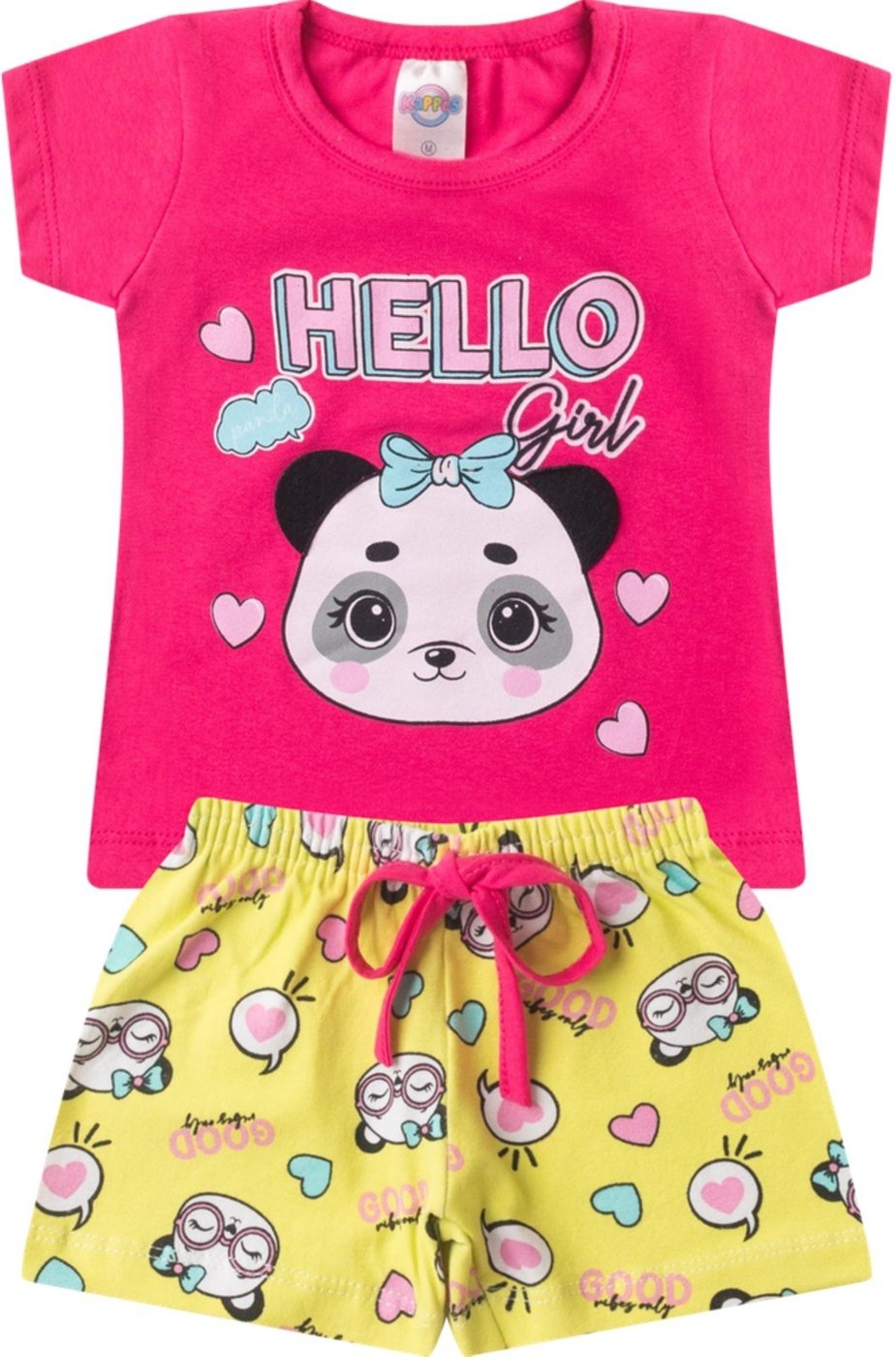Imagem principal Infantil - Conjunto Feminino Meia Malha/Suplex Hello ROSA AZUL KIDS ROSA AZUL KIDS rosa