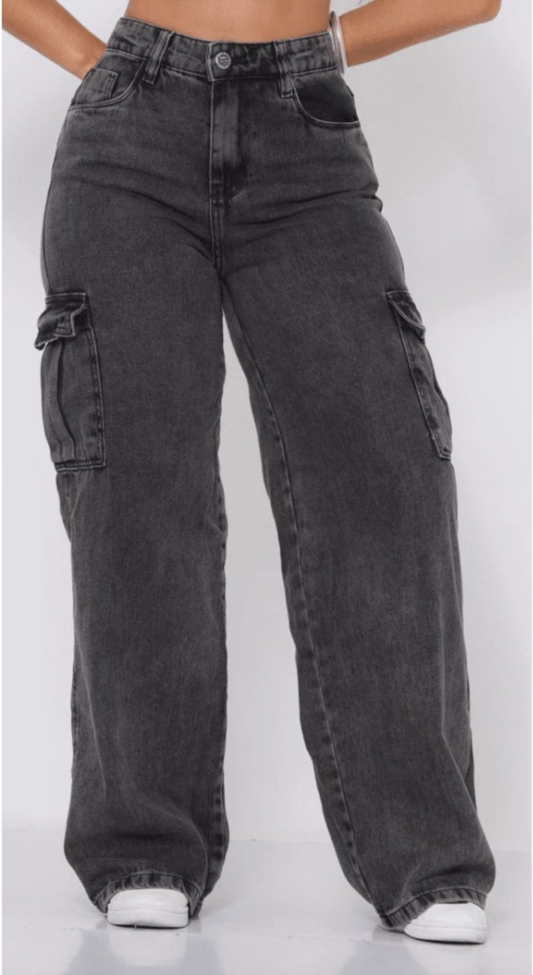Calça Widleg Cargo CCW CENTRAL Casual e Confortavel Ideal Dia a Dia Preto