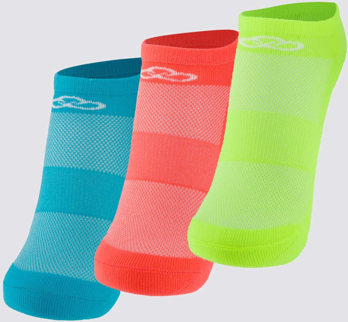 Kit 3 Meias Olympikus Cano Invisível Feminino Neon