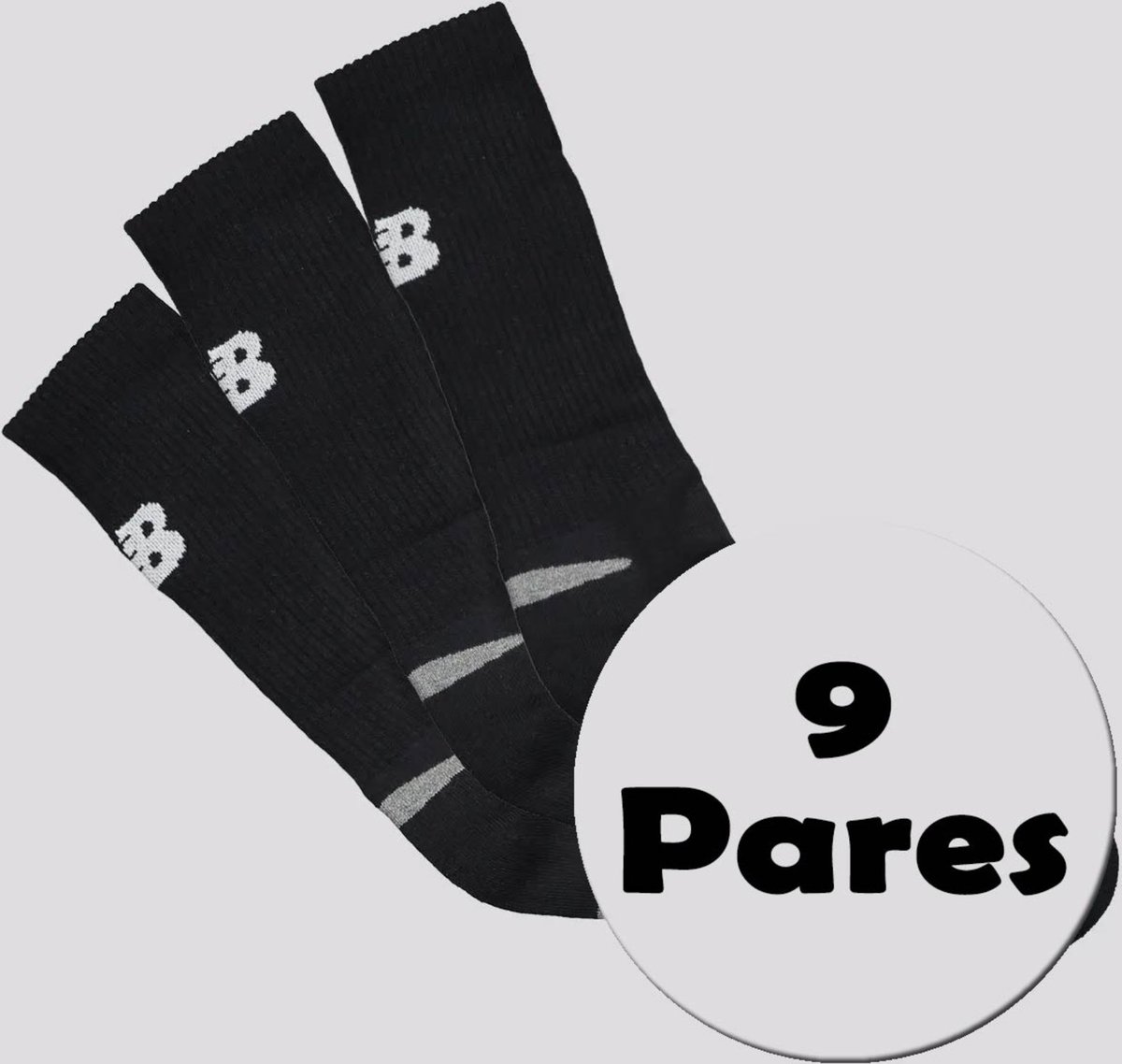 Kit Meia New Balance 9 Pares Cano Alto