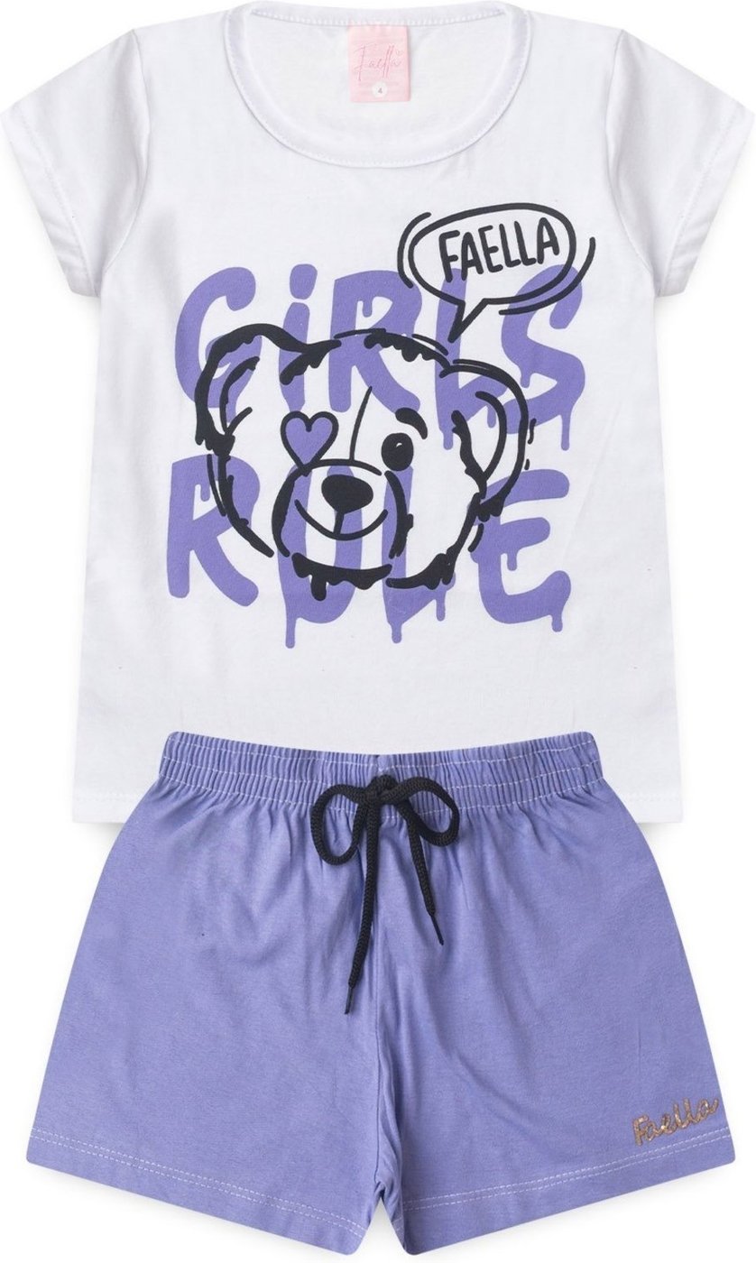 Imagem principal Infantil - Conjunto Verão Feminino Girls Rule Branco - Mega Mega Kids unico Mega Kids unico