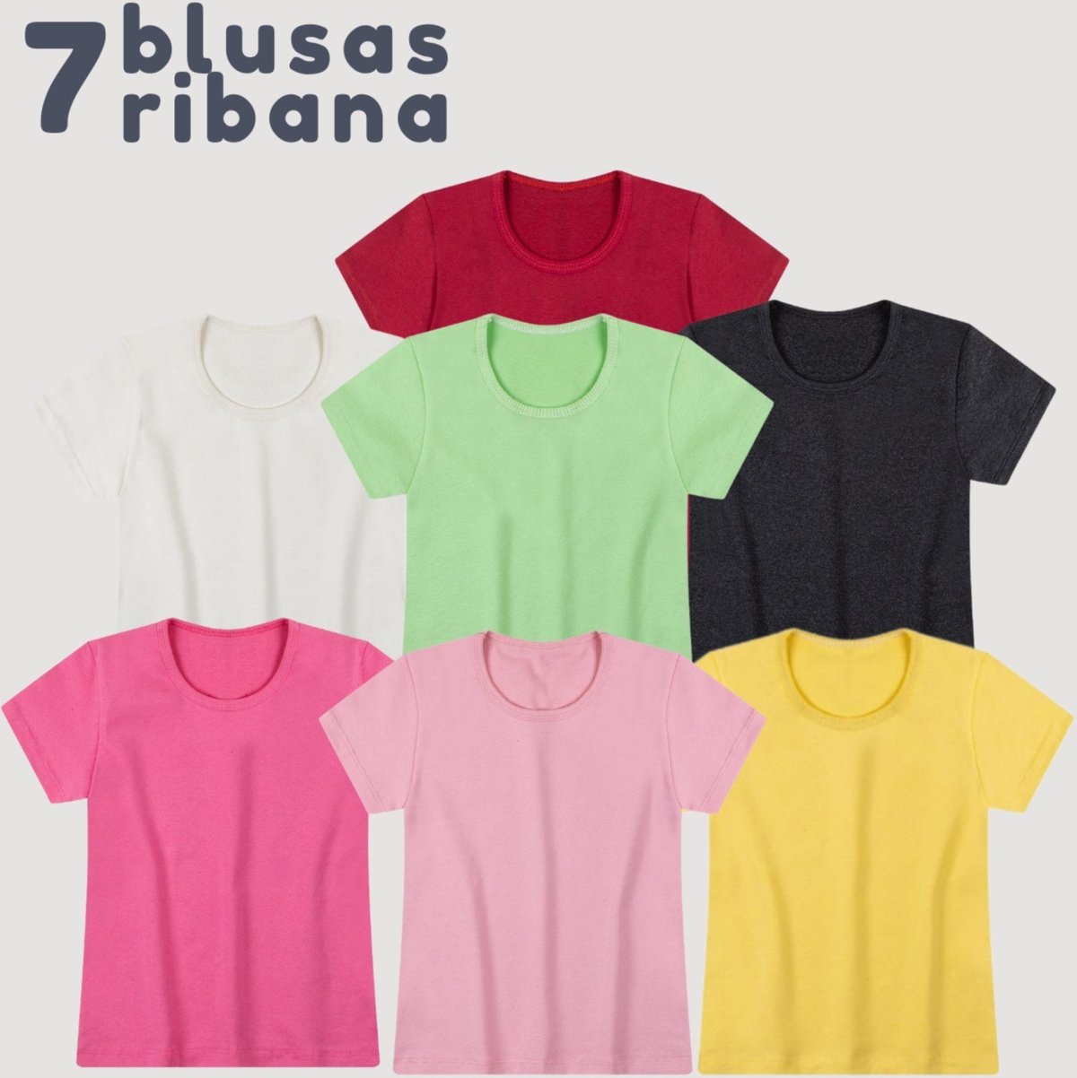 Infantil - Kit 7 Blusas Menina Ribana - 4 ao 10