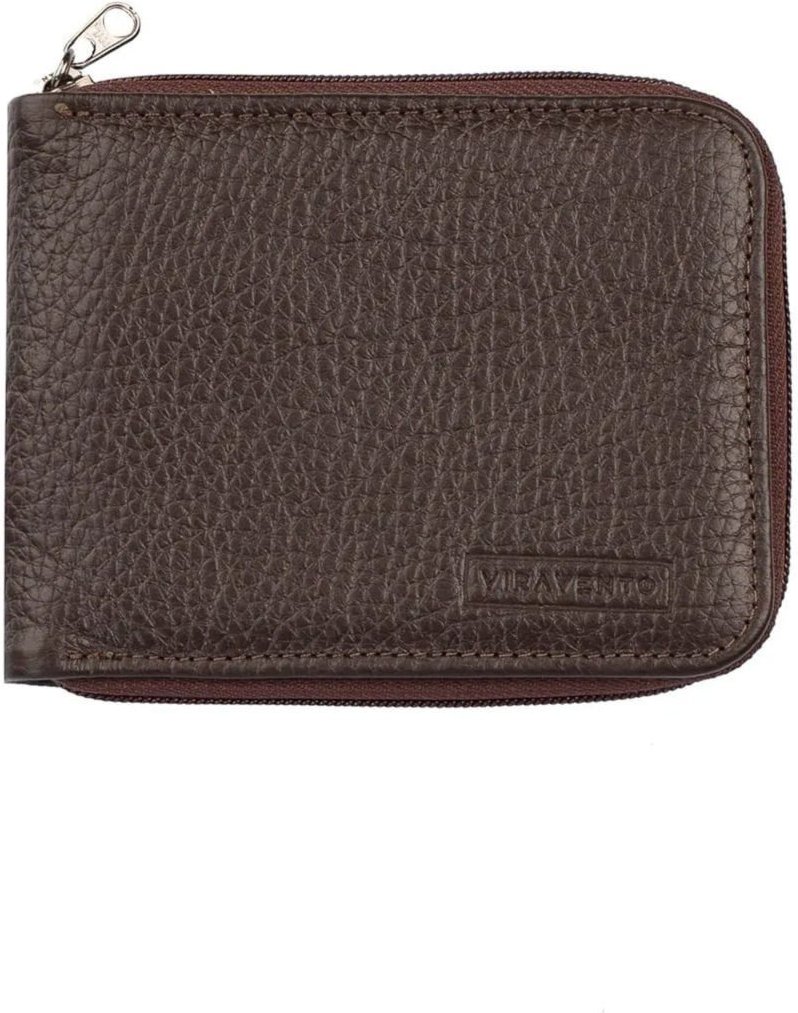 Imagem principal Carteira Vira Vento Masculina De Couro Floater Com Zíper Ryan 9,5x12cm café Vira Vento café