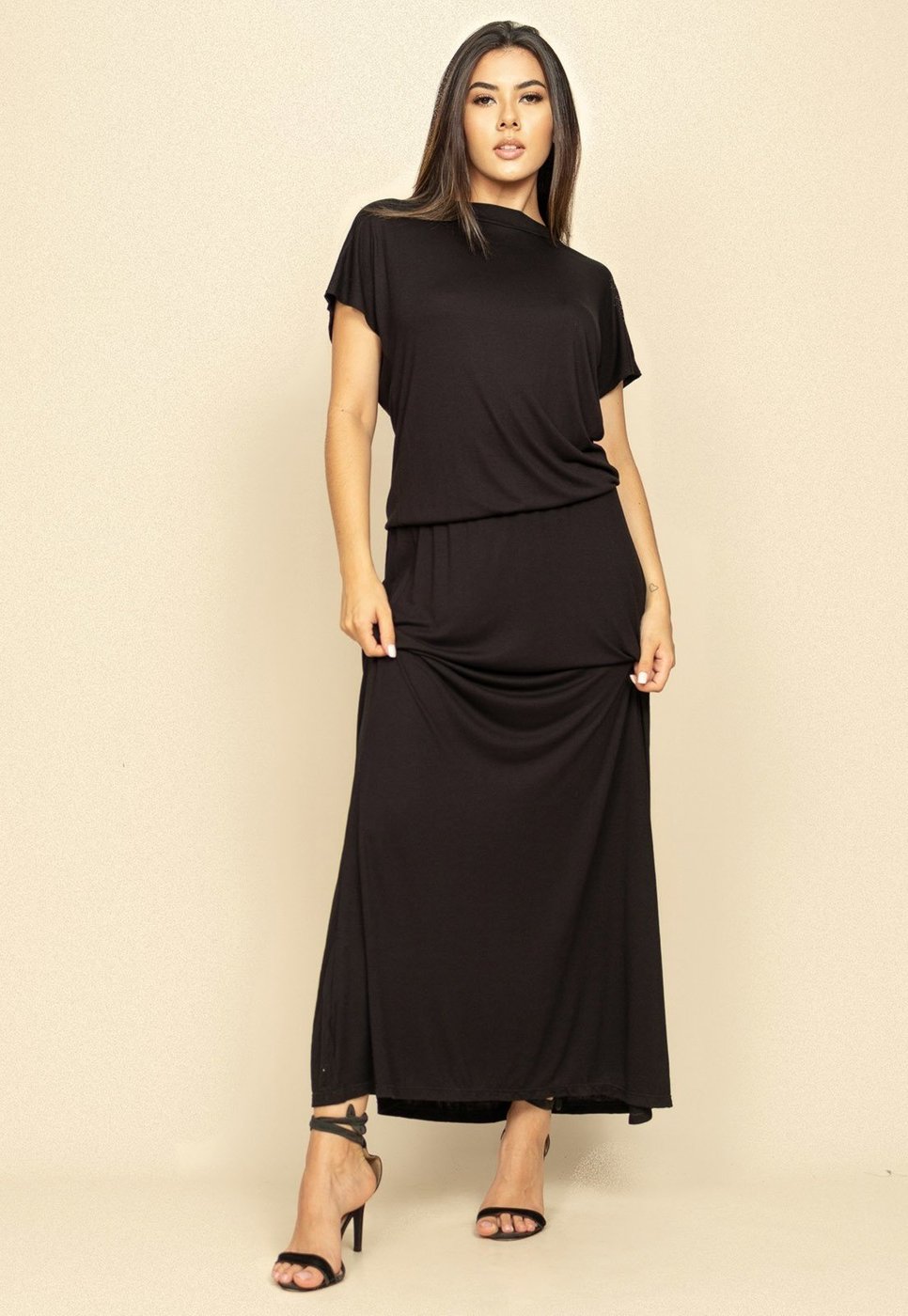 Vestido Longo Morcego Malha