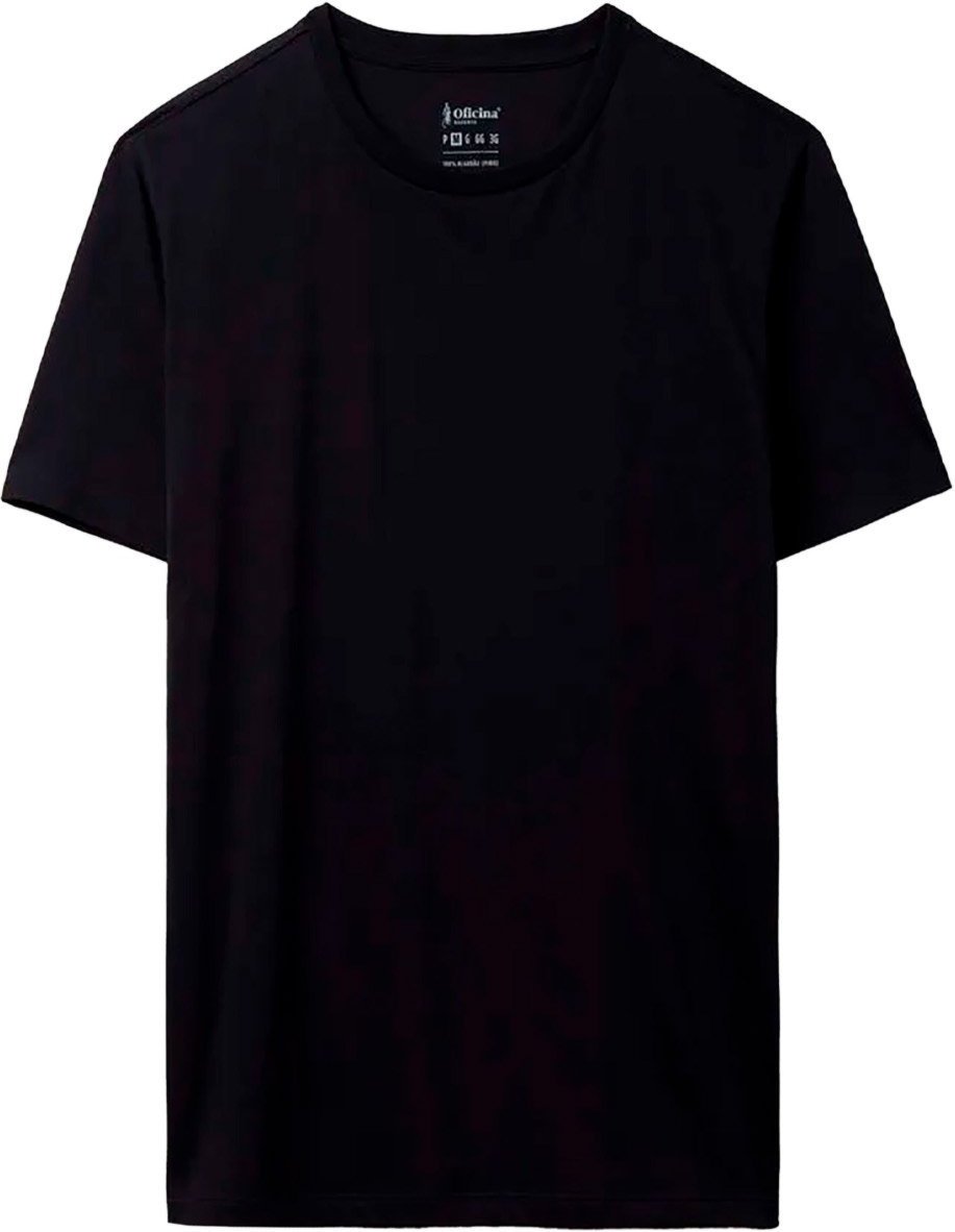 Imagem principal Camiseta Masculina Oficina Reserva Algodão Pima Leve Casual Manga Curta preto Oficina Reserva preto