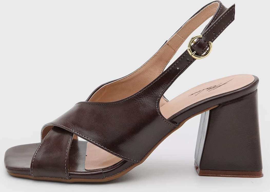 Sandália Salto Geométrico Feminina Atalia Shoes Madrid Rocha Tiras Cruzadas Slingback Tendência 2026