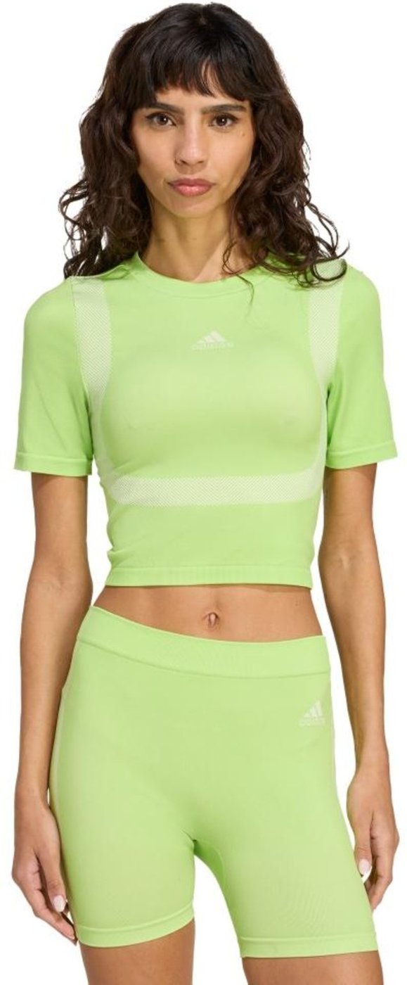 Imagem principal Camiseta baby look Techfit sem costura adidas Originals verde Adidas verde