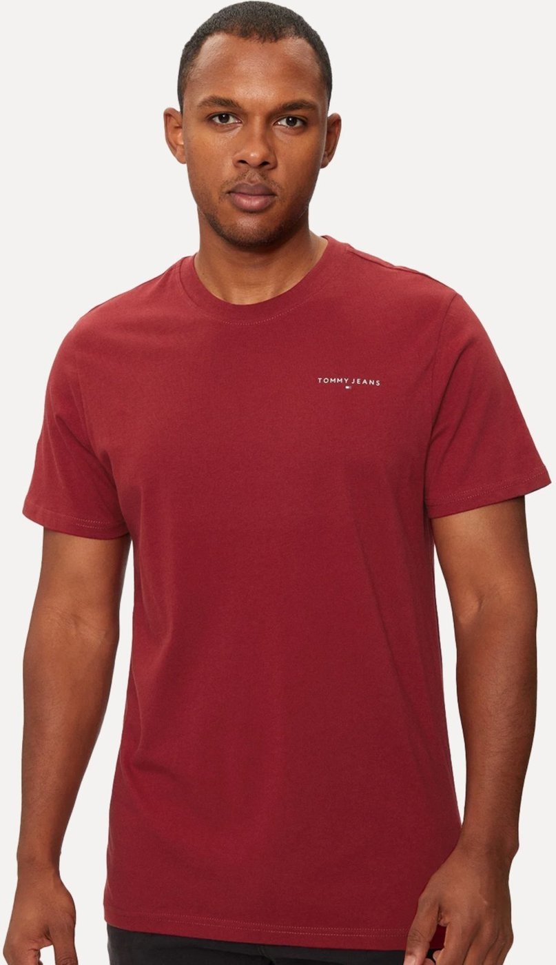 Imagem principal Camiseta Tommy Jeans Masculina Slim Linear Chest Escuro vermelho Tommy Jeans vermelho