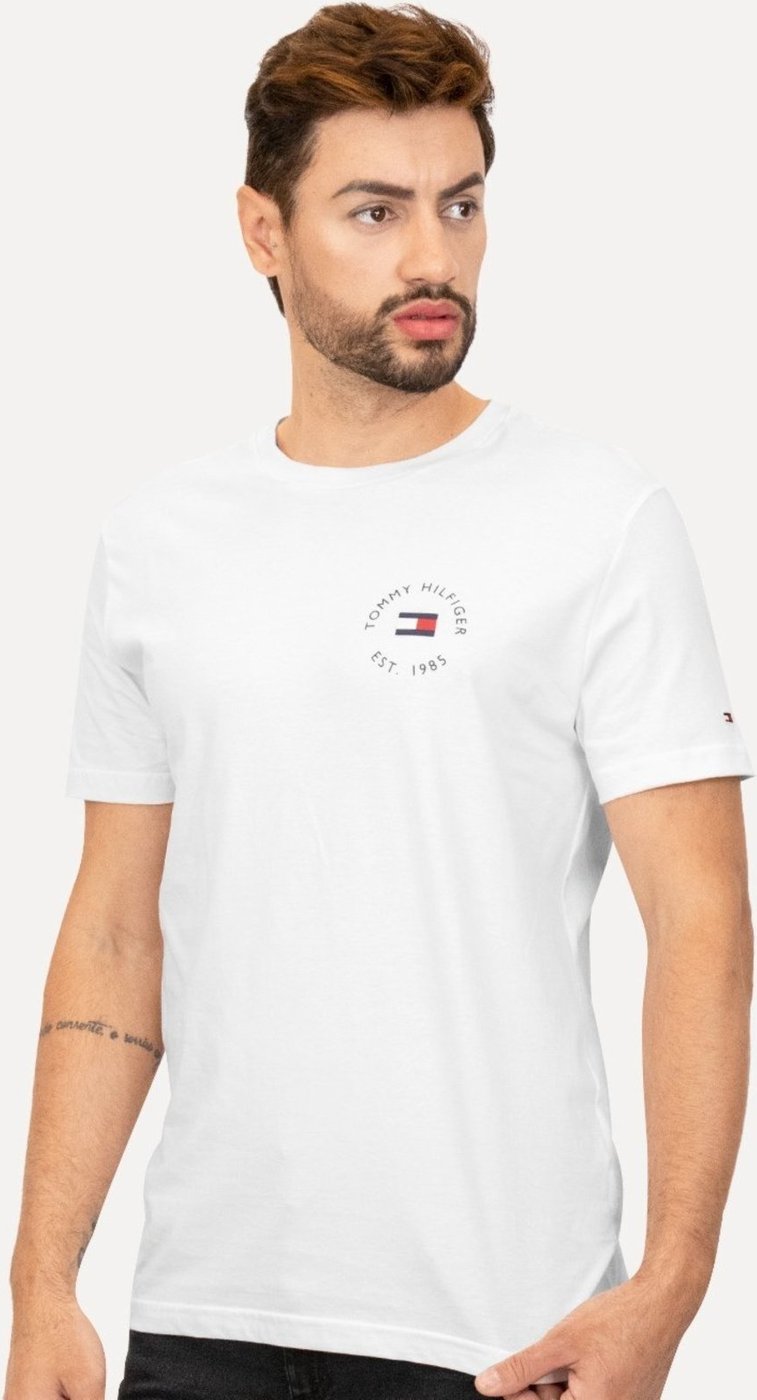 Imagem principal Camiseta Tommy Hilfiger Masculina Roundle Logo Chest Branca branco Tommy Hilfiger branco