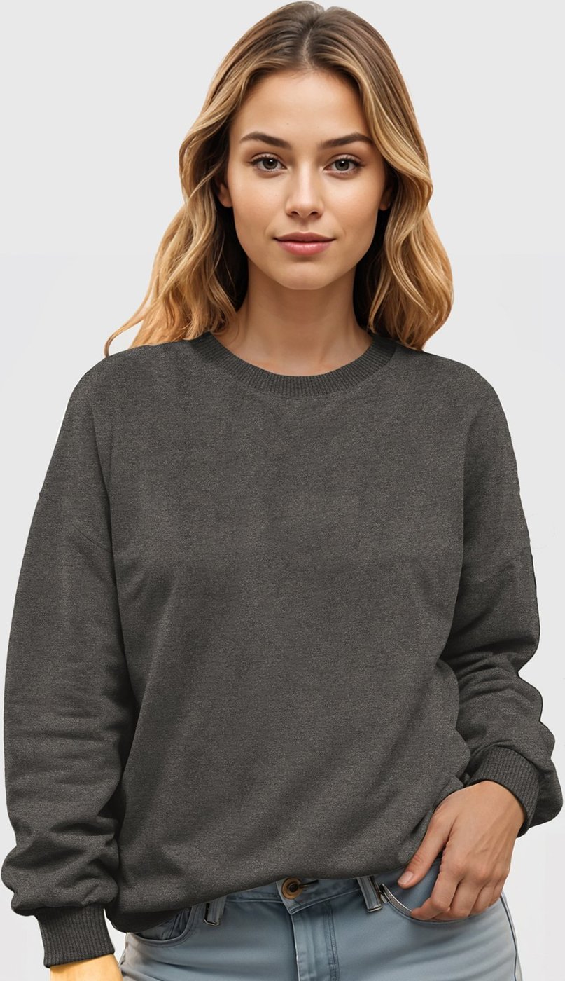 Imagem principal Blusa de Frio Moletom Feminino Flanelado Benellys Liso Gola Redonda Chumbo grafite Benellys grafite