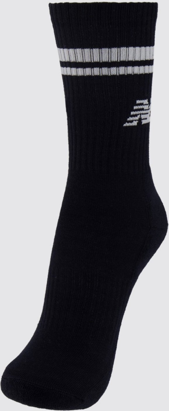 Meia New Balance Cano Alto Canelada Feminina Preta e Branca