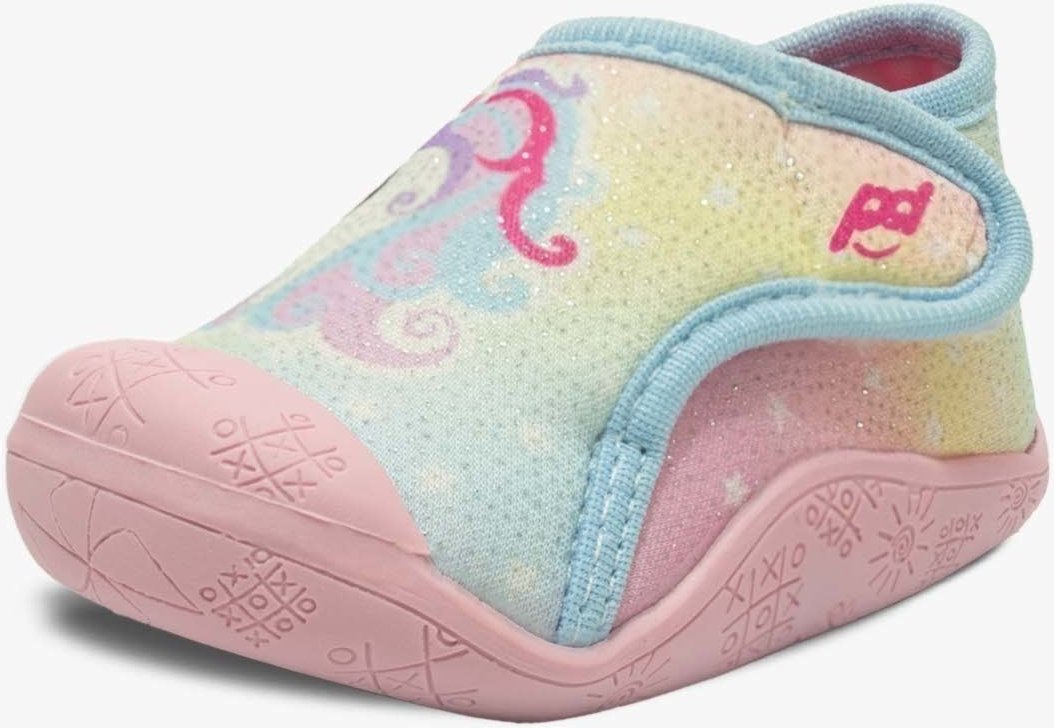 Imagem principal Infantil - Tenis Meia Menina Popidi Calce Facil Recem Nascido Unicornio azul/rosa azul Pópidí azul/rosa azul