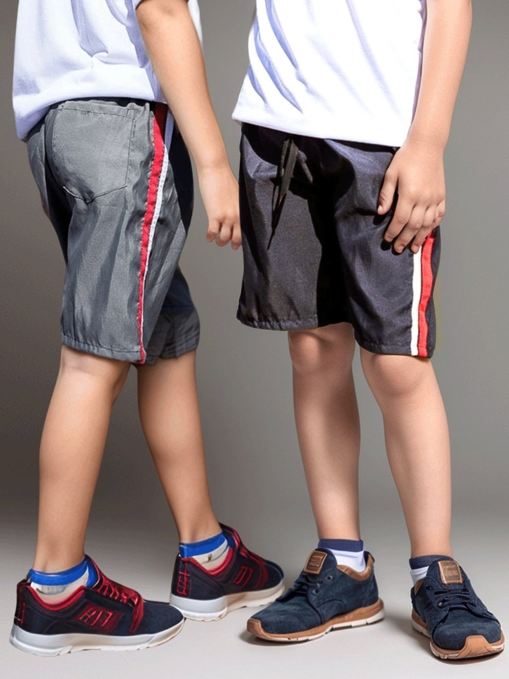 Imagem principal Infantil - Kit 2 Bermuda Popular Frent's Tactel Leve Uniforme Escolar cinza/grafite/preto Frent's cinza/grafite/preto