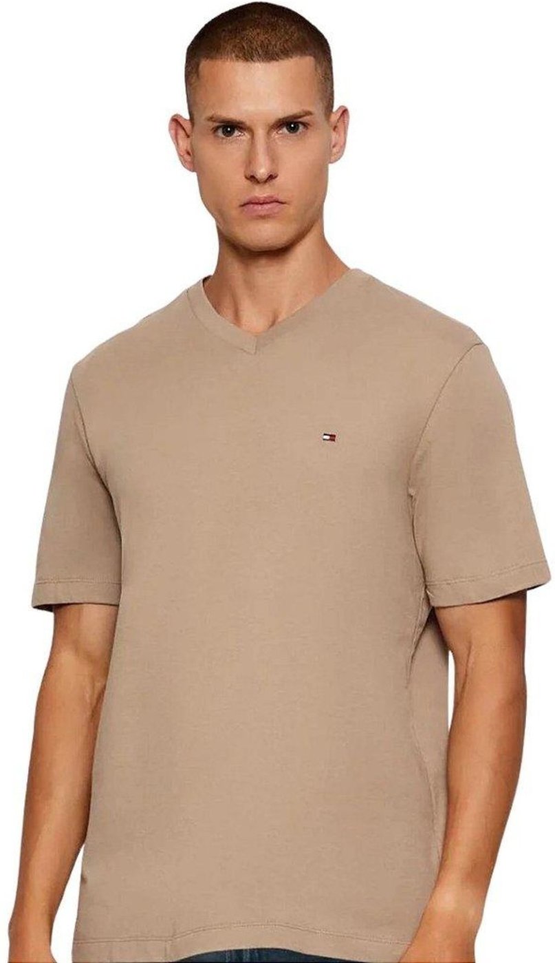 Imagem principal Camiseta Tommy Hilfiger Essential Gola V Neck Tee Caqui marrom caqui Tommy Hilfiger marrom caqui