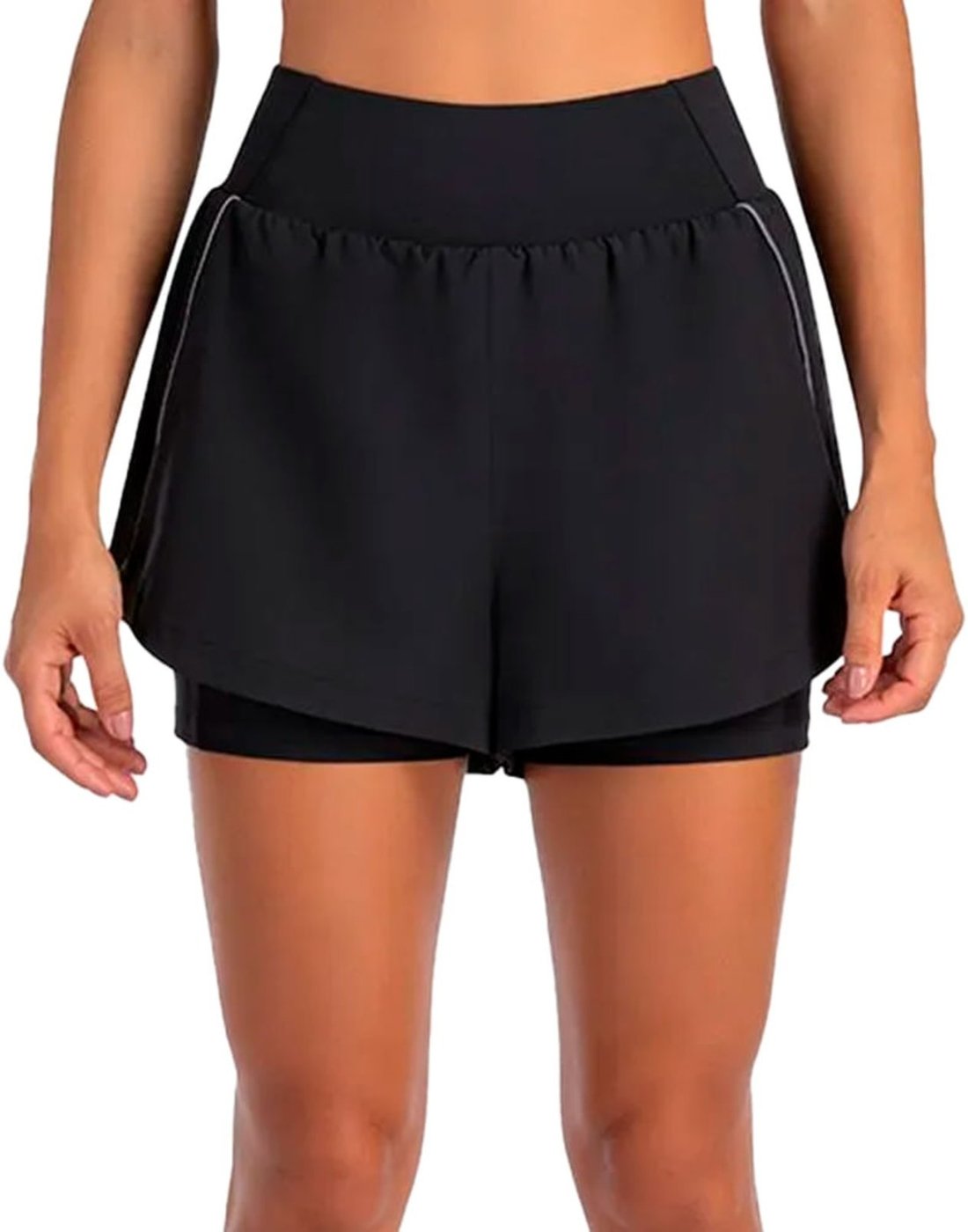 Short Feminino Olympikus Ultra 2 Em 1 Dryaction Cinza