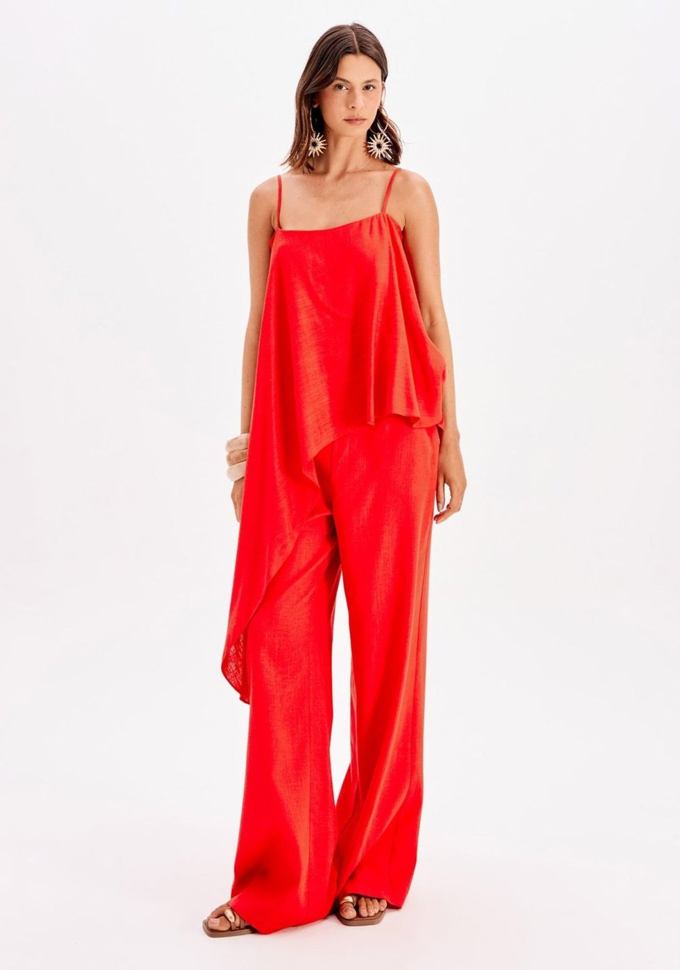 Imagem principal Calça Reta Com Linho My Favorite Things vermelho My Favorite Things vermelho