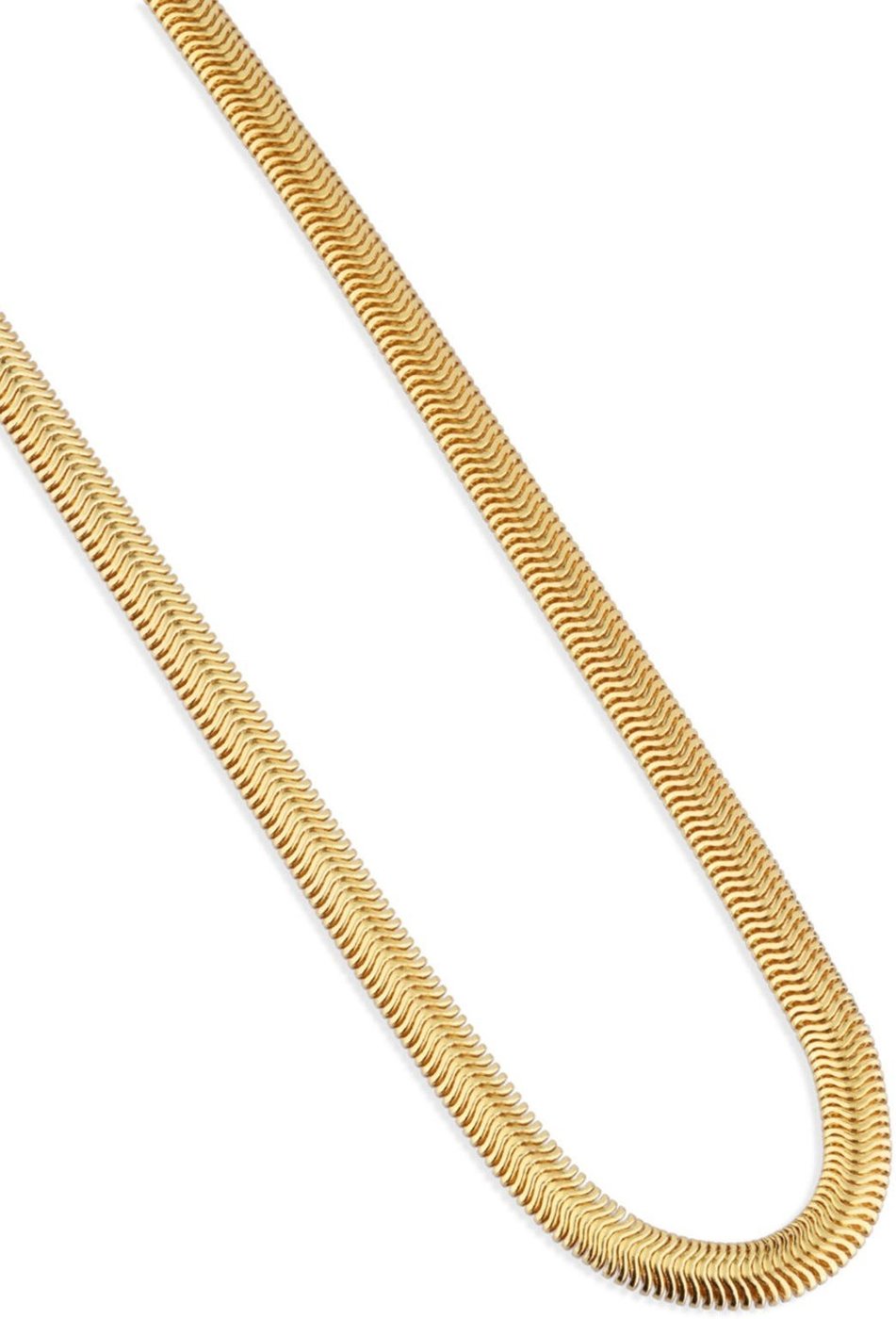 Corrente Semijoia Malha Laminada Alto Brilho 3Mm Banhado A Ouro 18K Co