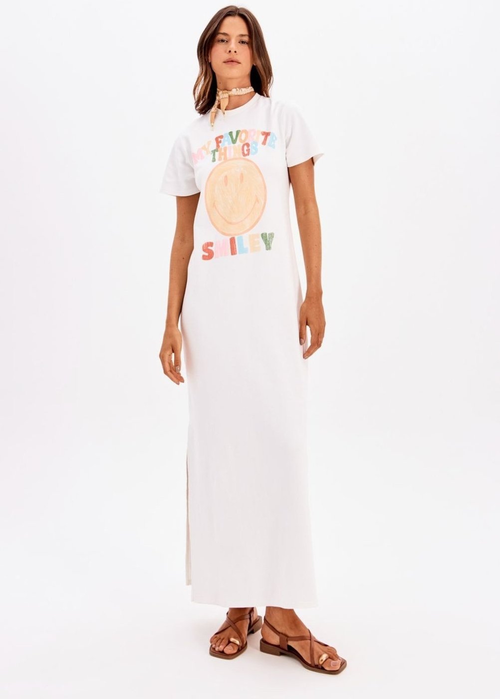 Vestido T-Dress Super Midi Smiley