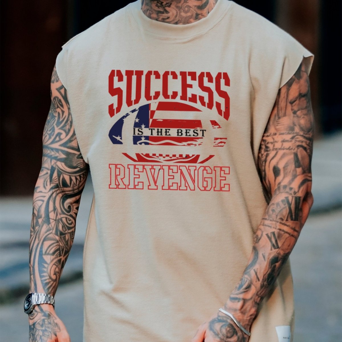 Imagem principal Camiseta Regata Machão Ousy Success Is The Best Revenge Oversized Masculina Off White off-white white ousy off-white white