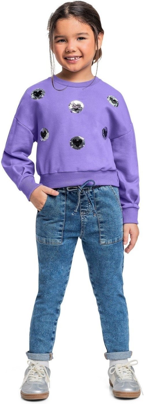 Imagem principal Infantil - Blusão Cropped em Moletom para Menina Quimby roxo Quimby roxo