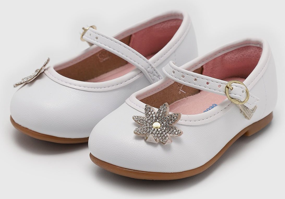 Infantil - Sapatilha Molekinha Floral Branca