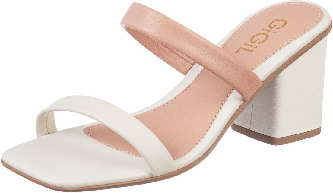 Tamanco GiGiL Salto Bloco Quadrado Off White