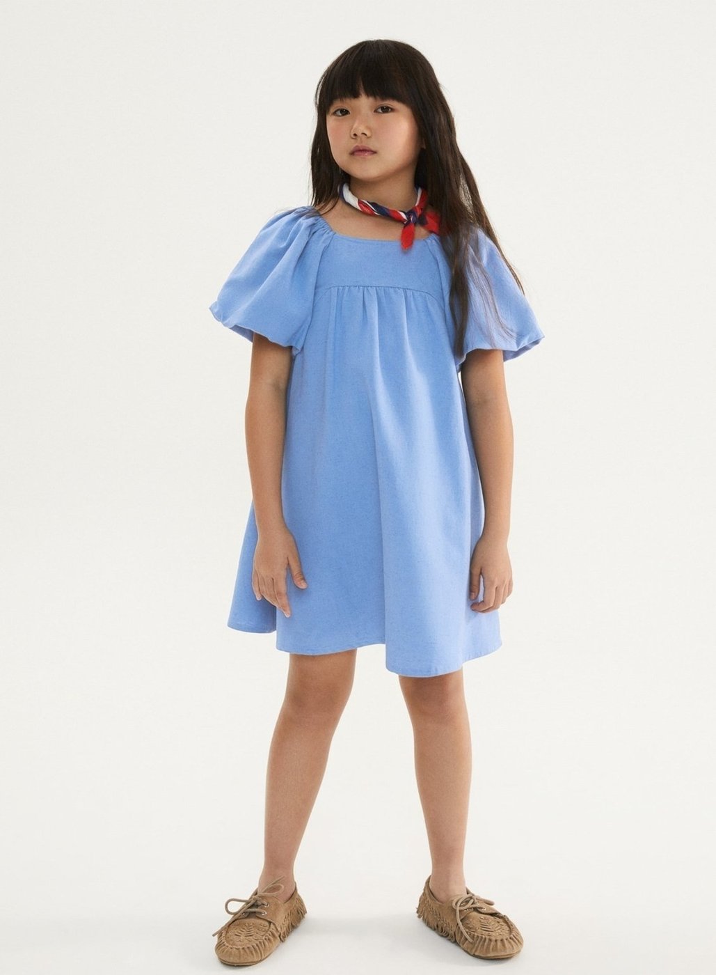 Infantil - Vestido Curto Evasê Com Linho Hering