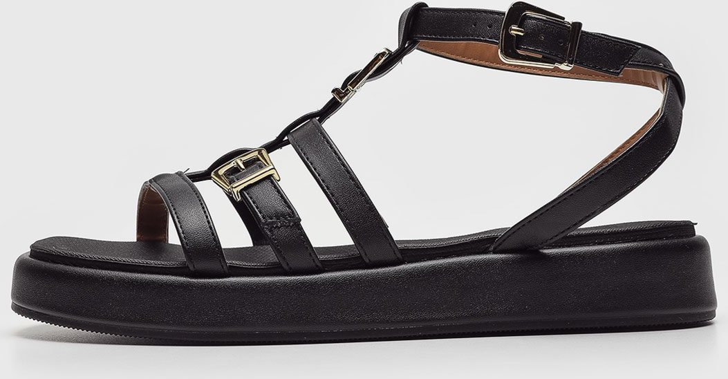 Rasteira Flat Vizzano Fivelas Preta