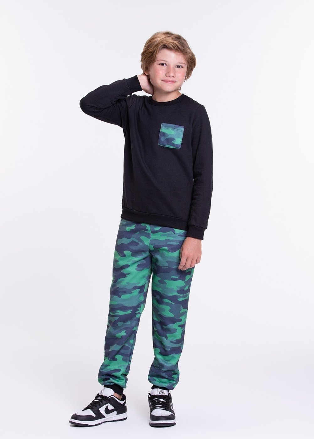 Imagem principal Infantil - Conjunto Moletom Masculino Camuflado VIDA COSTEIRA preto VIDA COSTEIRA preto