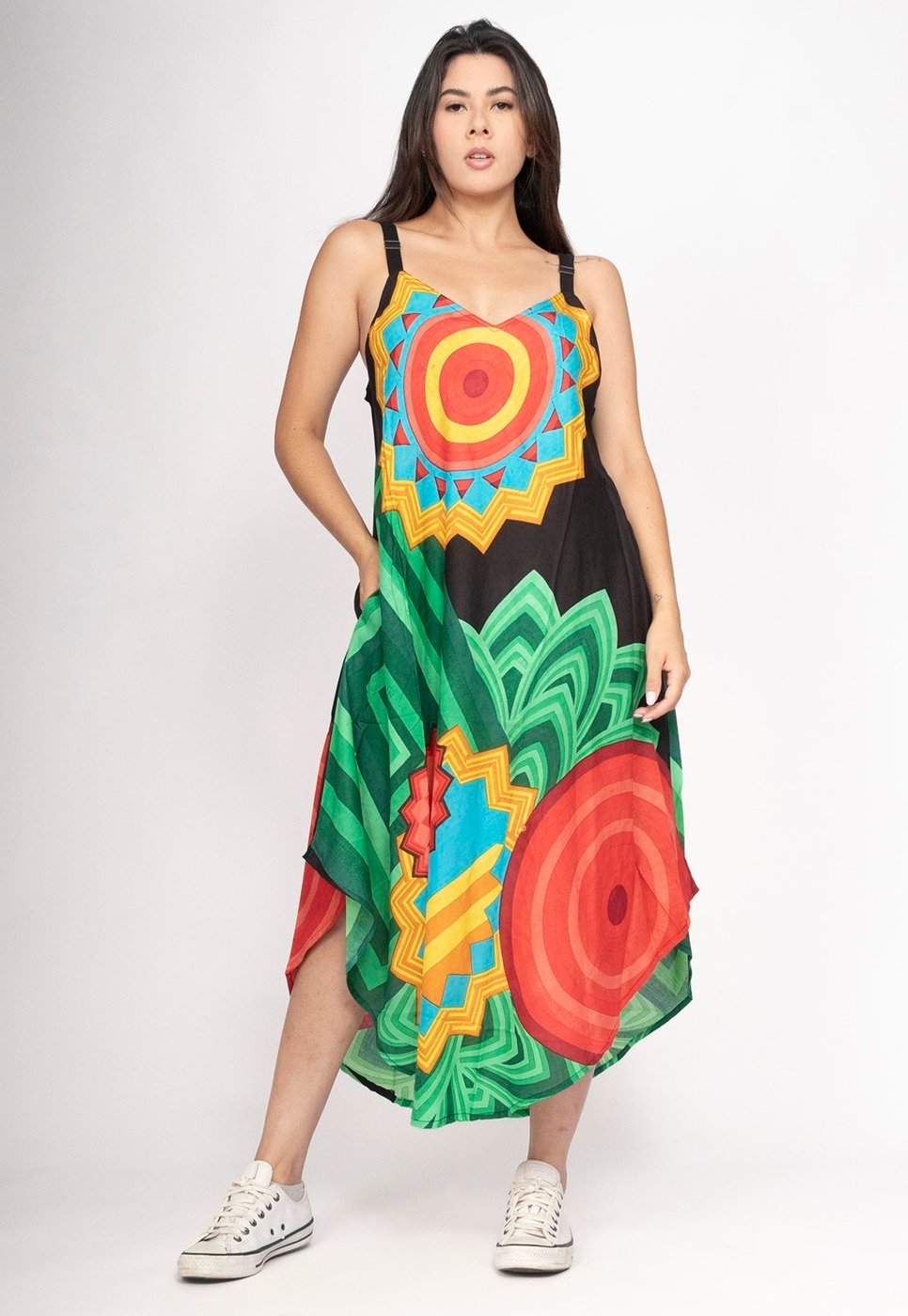 Vestido Cabanafree Midi Origens Mandala da Terra