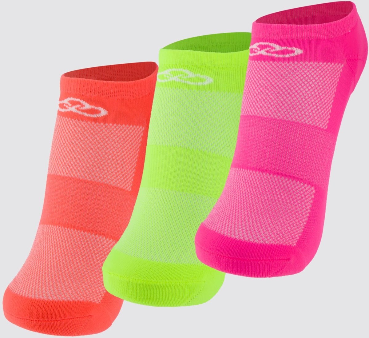 Kit 3 Meias Olympikus Cano Invisível Feminino Neon 2