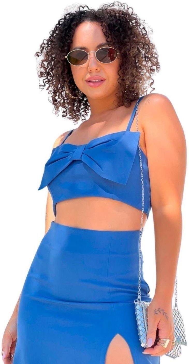 Imagem principal Blusa Vanibele Laço Pétroleo azul Vanibele azul