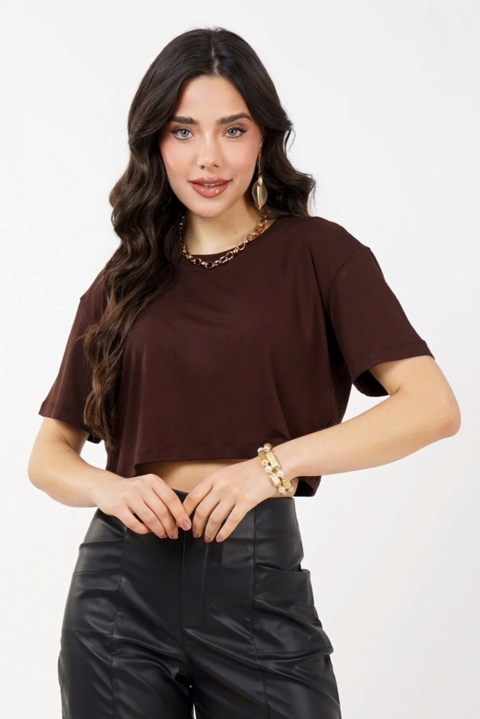 Imagem principal Cropped D Bell Outlet Fashion - Café marrom D BELL OUTLET FASHION marrom