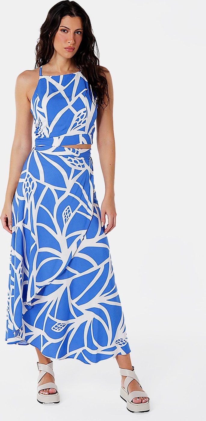 Conjunto Saia Longa e Blusa com Bojo Estampado