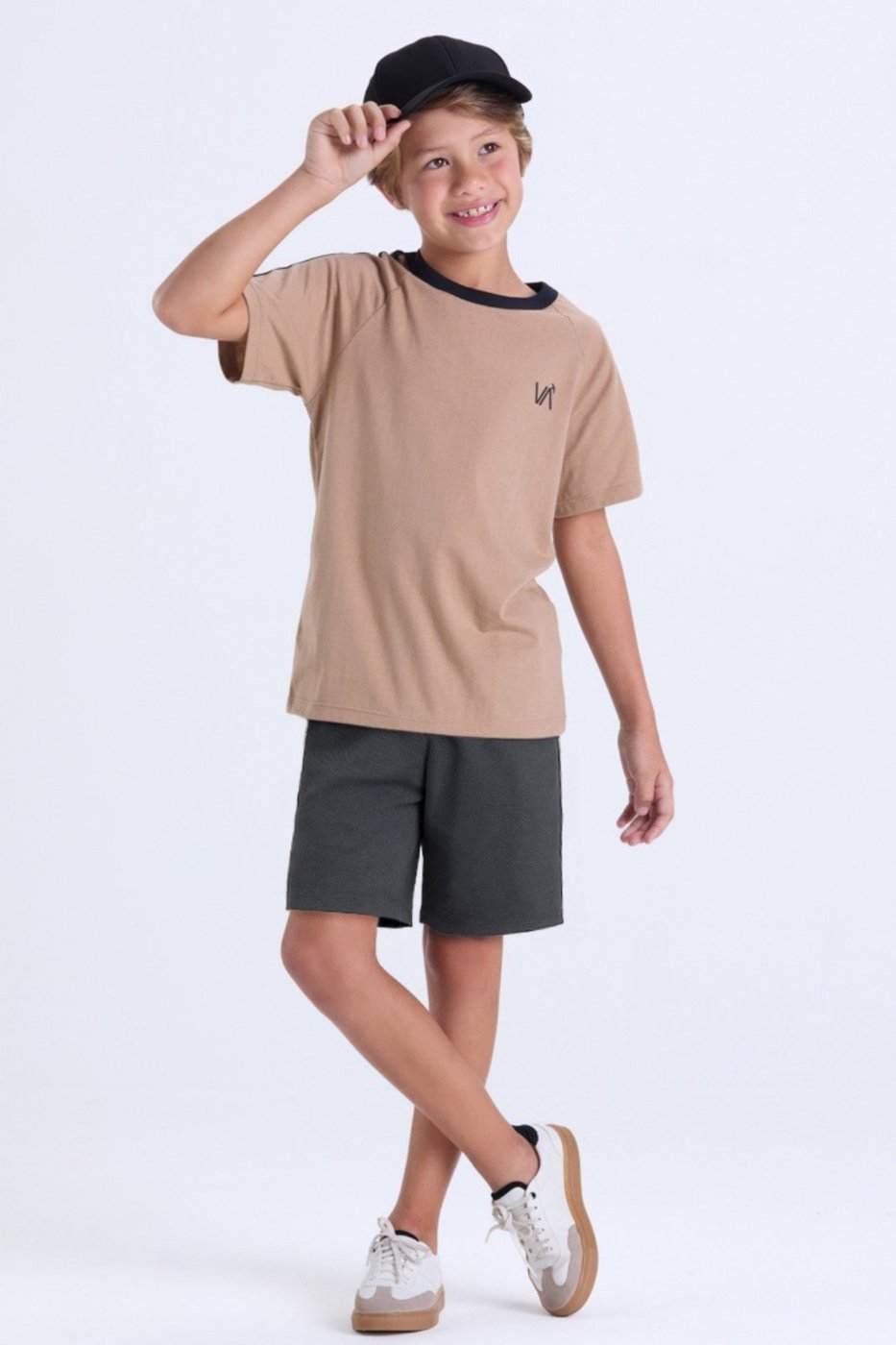 Imagem principal Infantil - Conjunto Masculino de Verão Faixas VIDA COSTEIRA bege VIDA COSTEIRA bege