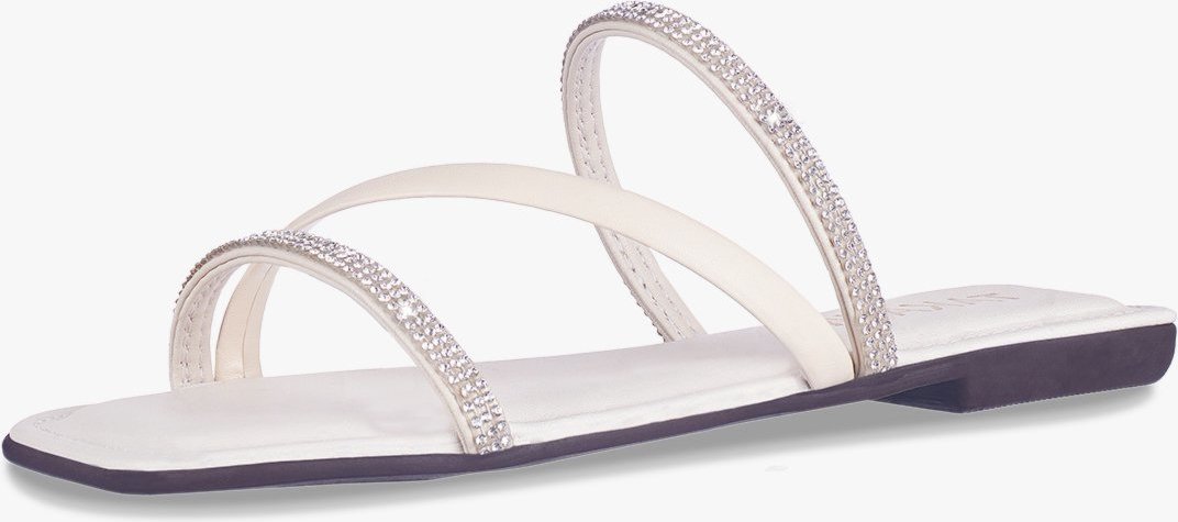 Imagem principal Sandália Rasteira Feminina Flat Tira Cristal com Brilho Moda Verão Confortável Off White TAKATA BY RAFAEL TAKATA off-white white TAKATA BY RAFAEL TAKATA off-white white