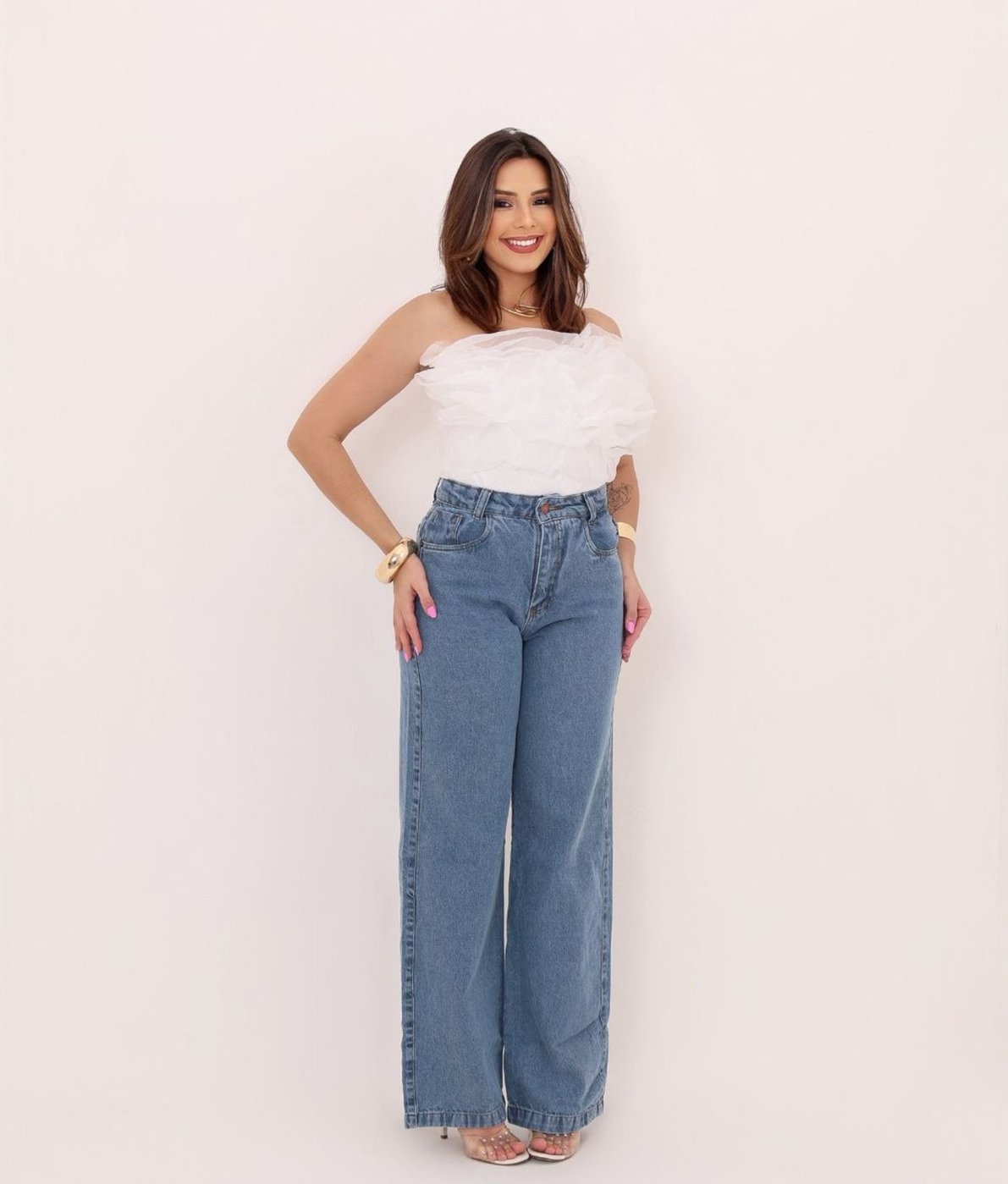 Imagem principal Calça Jeans Widleg Boca De Sino CCW CAPITAL Confortavel e Casual Clara CCW CENTRAL CAPITAL WEAR azul/jeans azul CCW CENTRAL CAPITAL WEAR azul/jeans azul