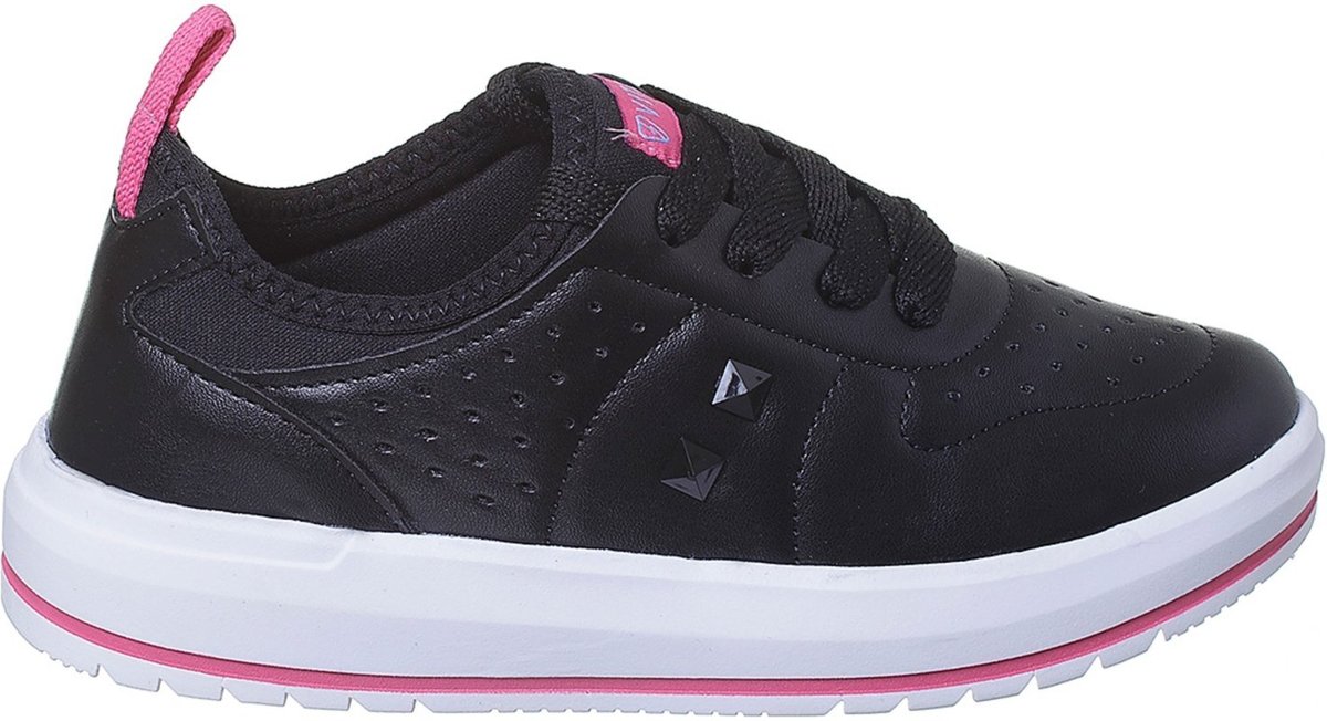 Imagem principal Infantil - Tênis Infantojuvenil Feminino Pé com Pé Vitz Star Pedraria Sintético Footz preto Footz preto