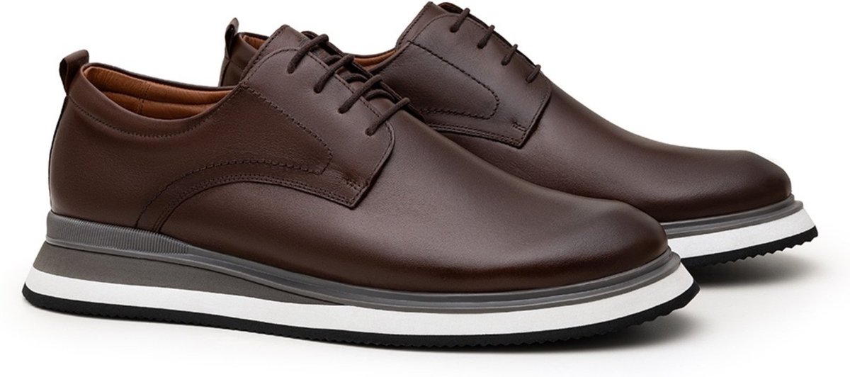 Imagem principal Sapato Oxford Sapatofran Masculino Couro Abisai Conforto Café marrom Sapatofran marrom