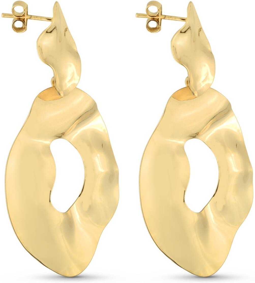 Imagem principal Brinco Semijoia Orgânico Assimétrico Com Vazado Banhado A Ouro 18K Br STORE ORA SEMIJOIAS dourado STORE ORA SEMIJOIAS dourado