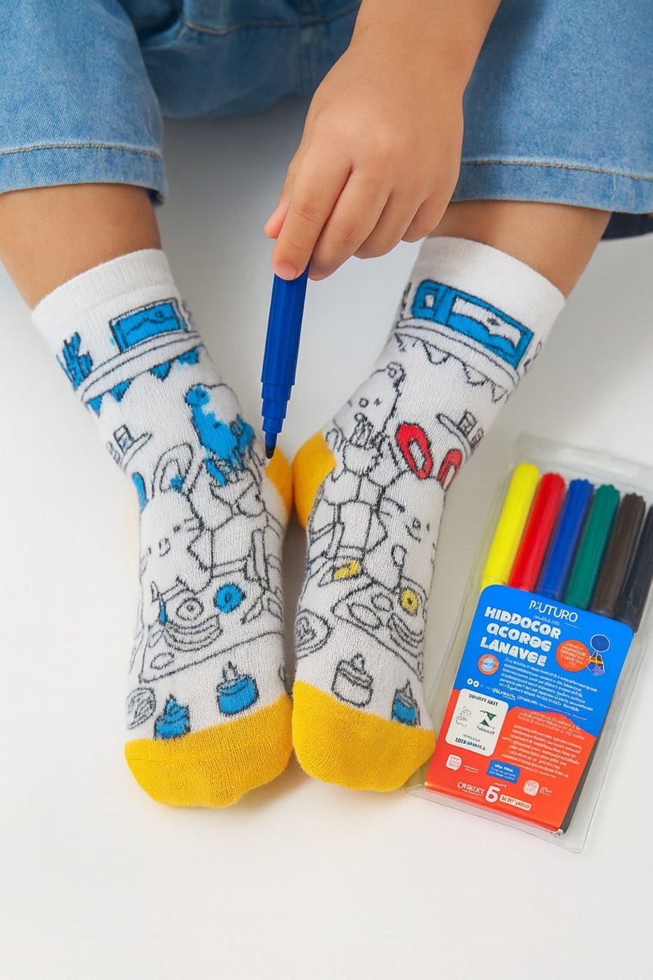 Meia Duck Goods Personalizável Com Canetinhas Para Colorir Coelho