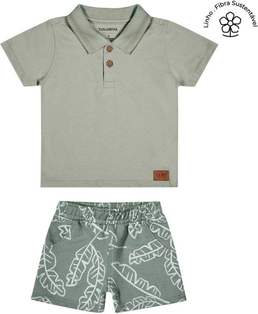 Imagem principal Infantil - Conjunto Menino Polo Nature Colorittá verde Colorittá verde